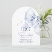 Arch Something Blue Bow Vrijgezellenfeest Kaart (Staand voorkant)