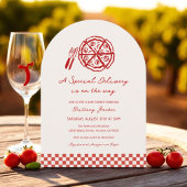 Arch Special Delivery Pizza Baby shower Kaart