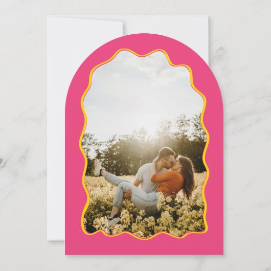 Arch Squiggly Heldere en kleurrijke bruiloft Kaart (Achterkant)