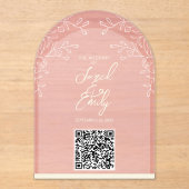 Arch Style Acryl bruiloft QR Code Uitnodiging (Voorkant)