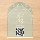 Arch Style Acryl bruiloft QR Code Uitnodiging (Voorkant)