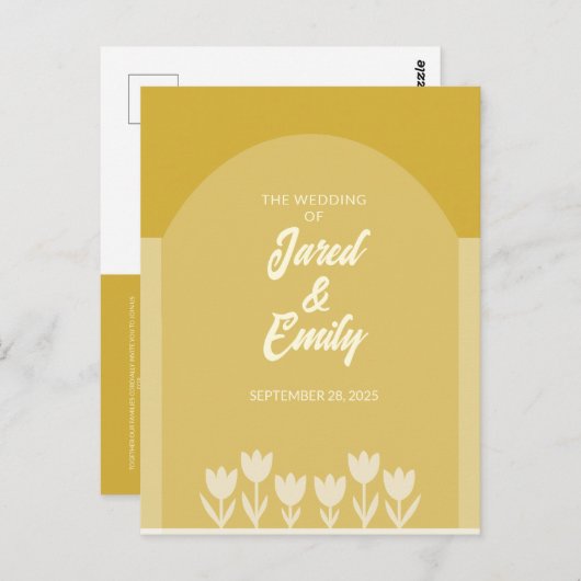 Arch Style QR Code Huwelijksuitnodiging Briefkaart (Voorkant / Achterkant)