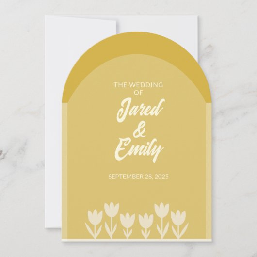 Arch Style QR Code Huwelijksuitnodiging Kaart (Voorkant)