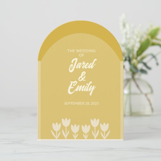 Arch Style QR Code Huwelijksuitnodiging Kaart (Staand voorkant)