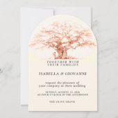 Arch Sunset Olive Tree Destination Wedding Kaart (Voorkant)