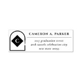 Arch Tassels Minimalist Frame Monogram Graduation Zelfinktende Stempel (Design)