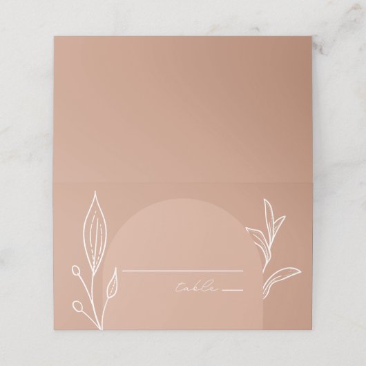 Arch Terracotta Botanical Wedding Plaatskaartje (Buitenkant ongevouwen)