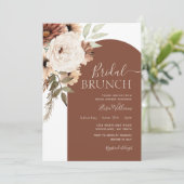 Arch Terracotta Floral Boho Bridal Brunch Kaart (Staand voorkant)