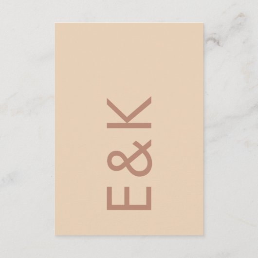 Arch Terracotta Pampas Boho Desert Coral Wedding Informatiekaartje (Achterkant)