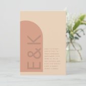 Arch Terracotta Pampas Boho Desert Coral Wedding Kaart (Staand voorkant)