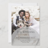 Arch Typography Photo Wedding Kaart (Voorkant)