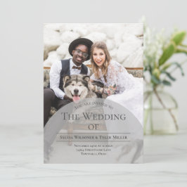 Arch Typography Photo Wedding Kaart