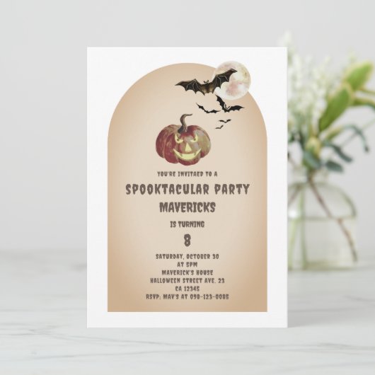 Arch Vampire Spooktacular Verjaardag Kaart (Staand voorkant)