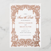  Arch Vines Ornament Lijst Save the Date Folie Uitnodiging (Voorkant)