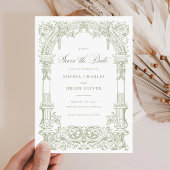 Arch Vines Ornament Lijst Save the Date Kaart