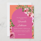 Arch Virbant Roze en Sinaasappel Bloemen Vrijgezel Kaart (Voorkant)