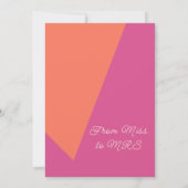 Arch Virbant Roze en Sinaasappel Bloemen Vrijgezel Kaart (Achterkant)