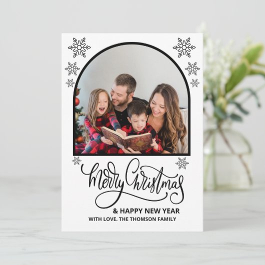 Arch Wat een jaar in Review Foto's Vrolijk Kerstfe Kaart (Staand voorkant)