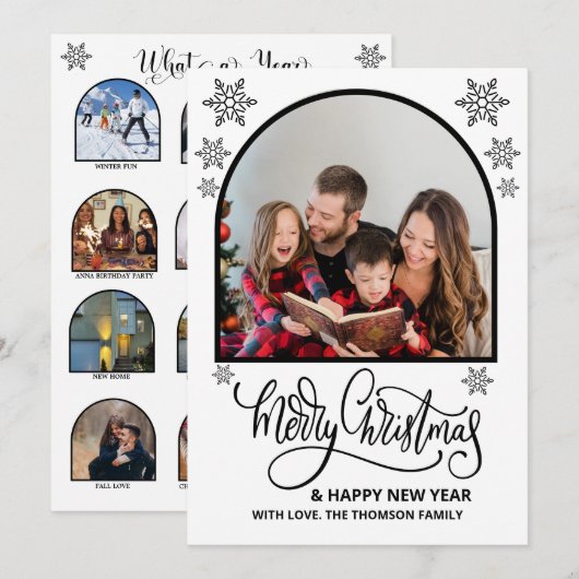 Arch Wat een jaar in Review Foto's Vrolijk Kerstfe Kaart (Voorkant / Achterkant)