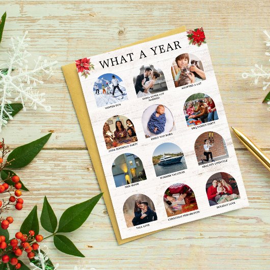 Arch Wat een jaar in Review Multi Foto's Kerst Kaart