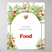 Arch Waterverf Berry Sweet Wild Strawberry eten Poster (Voorkant)