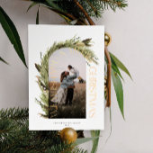 Arch Waterverf met prettige kerstfoto Folie Feestdagenkaart