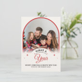 Arch What a Year in Review Multi Photo Christmas Kaart (Staand voorkant)