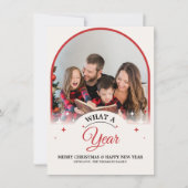 Arch What a Year in Review Multi Photo Christmas Kaart (Voorkant)