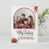 Arch What a Year in Review Photos Merry Christmas Kaart (Staand voorkant)