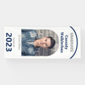 Arch White Blue Photo Afstuderen Spandoek (Horizontaal)