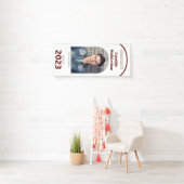 Arch White Burgundy Photo Afstuderen Spandoek (Insitu)