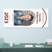 Arch White Burgundy Photo Afstuderen Spandoek (Beurs)