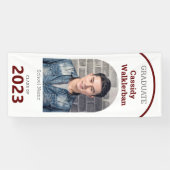 Arch White Burgundy Photo Afstuderen Spandoek (Horizontaal)