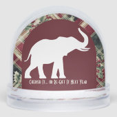 Arch White Elephant Christmas Plaid Gift Funny Sneeuwbol (Voorkant)