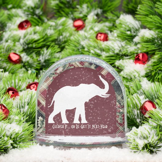 Arch White Elephant Christmas Plaid Gift Funny Sneeuwbol (Kerstmis)