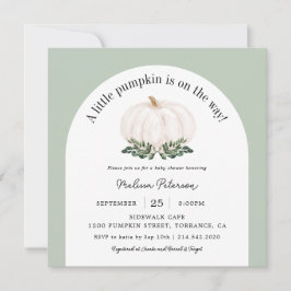 Arch White Herfst Baby shower Square Invitat Kaart
