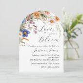 Arch Wildflower "Love in Bloom" Vrijgezellenfeest Kaart (Staand voorkant)
