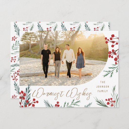 Arch Winter Botanicals: Kerstmis Feestdagenkaart (Voorkant / Achterkant)