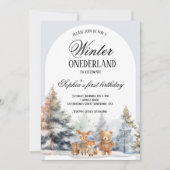 Arch Winter Onederland Verjaardagsdennenbos Kaart (Voorkant)