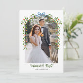 Arch with Bow & Garland Christmas Photo  Aankondiging (Staand voorkant)