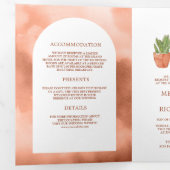 Arch Woestijn Cactus Terracotta Potten QR Code Tro Drieluik Uitnodiging (Binnenzijde eerst)