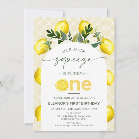 Arch Yellow Lemon Onze belangrijkste knijp 1e verj Kaart (Voorkant)