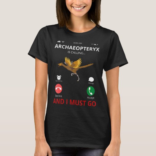 Archaeopteryx noemt Dinosaur T-shirt (Voorkant)