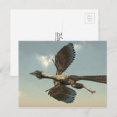 Archaeopteryx vogeldinosaurussen die vliegen - 3D  Briefkaart (Voorkant / Achterkant)