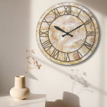 Archaic Marble Print Wall klok<br><div class="desc">Klassieke antiquiteit marmer texture print met klassieke Romeinse cijfers.</div>