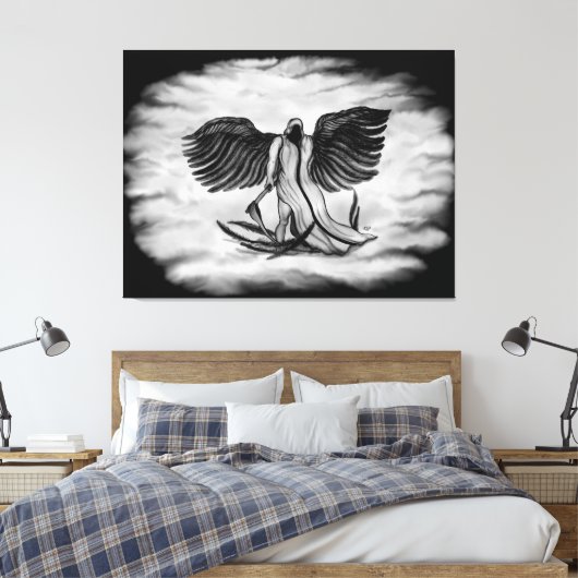Archangel, Angel Uriel Canvas Afdruk (Insitu (Slaapkamer))