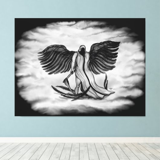 Archangel, Angel Uriel Canvas Afdruk (Insitu (Houten vloer))