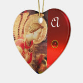 ARCHANGEL GABRIE Heart Gemstone Monogram Keramisch Ornament (Links)