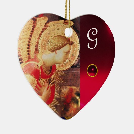 ARCHANGEL GABRIE Heart Gemstone Monogram Keramisch Ornament (Rechts)