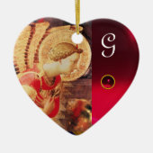 ARCHANGEL GABRIE Heart Gemstone Monogram Keramisch Ornament (Voorkant)